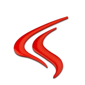 A Set Red Flam Flamboyance Badge Modified For EVO Car Body Side Sticker Emblem - Picture 1 of 12