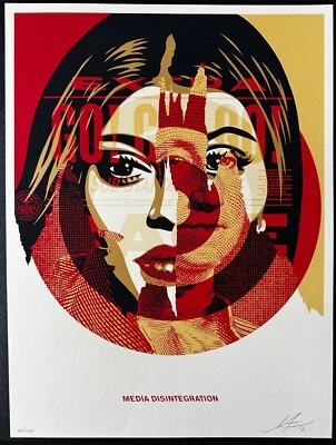 Shepard Fairey MEDIA TARGET — Firmado y numerado — Impresión artística como nueva — OBEDECER GIGANTE Foto 1 de 4