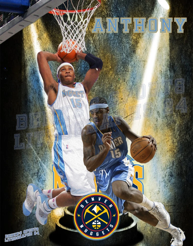 Denver Nuggets Lithograph print of Carmelo Anthony 2024 11 x 14 - Image 1 of 1