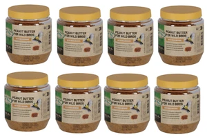 8x 340g Vogelfutter Erdnussbutter mit Mehlwürmern Wildvogelfutter Vögel (FB939) - Bild 1 von 2
