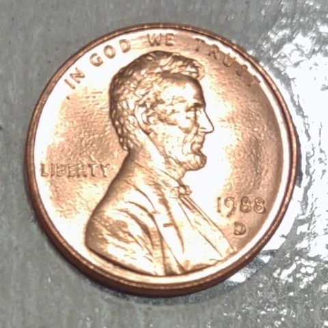 1988 D Brilliant Uncirculated (BU) Lincoln Memorial Cent (Penny) Cover