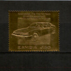 Zambia 1986 - 100 Years of Automobiles Cars - Citroen Maserati - Gold Stamp MNH