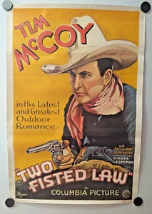 Locandina originale 1932 TWO FISTED LAW film Tim McCoy, John Wayne, Alice Day - Foto 1 di 7