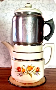 Hall's 5 PC Superior Quality Kitchenware Platinum Trim Homewood Drip Coffee/Tea - Picture 1 of 11