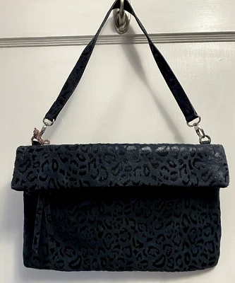Kate Landry Mujer Azul Negro Cuero Leopardo Bolso de Hombro Bolso de Mano Cartera Nuevo con Etiquetas Foto 1 de 4