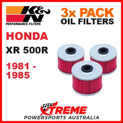 3 PACK K&N MX OIL FILTERS HONDA XR500R XR 500R 1981-1985 TRAIL DIRT BIKE KN 112 - Image 1 of 2