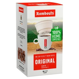 Rombouts Original One Cup Roasted Ground Coffee Filters 10x62g - 40pack -Tracked - Picture 1 of 9