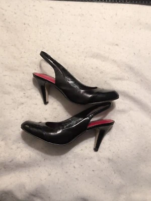 Zapatos de salón Liz Claiborne Cara de cuero negro talla 7,5 Foto 1 de 4