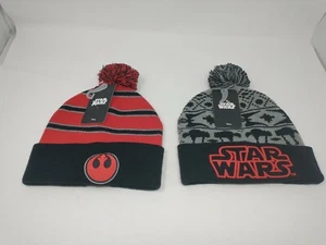 Star Wars Bioworld Warm Hat Set Republic Empire in Lot of 2 with Ball on Top - Picture 1 of 5