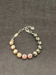 A Stunning Vintage Sabika Silver Tone MCM 9” Bracelet Iridescent Stones - Picture 1 of 10
