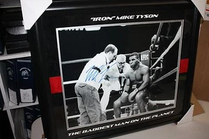 IRON MIKE TYSON SIGNED FRAMED 16X20 BLACK WHITE PHOTO WITH KEVIN ROONEY JSA  - Picture 1 of 1