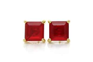 lab created Ruby Earrings Gold plated 925 Silver earring Bridesmaid Gifts - Picture 1 of 3