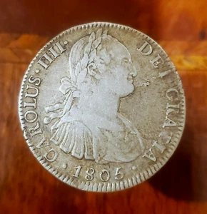 MEXIKO 1805 - TH 8 REALES ~ CHARLES IV ~ ORIGINAL EXTREM SCHÖN ~ SELTENES DATUM - Bild 1 von 2