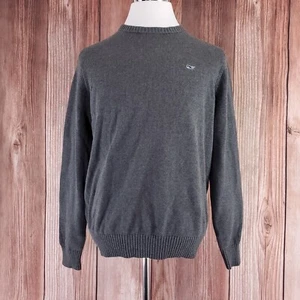 NWT Vineyard Vines Mens Large Charcoal Heather Cotton Crewneck Whale Sweater - Picture 1 of 16