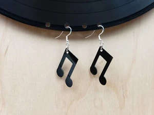 Repurposed Music Record Earrings Musical Notes Band Teacher Rock And Roll Vtg LP - Picture 1 of 8