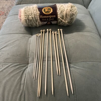 Agujas de tejer Bernat Aero England 6 pares e hilo casero León Foto 1 de 4