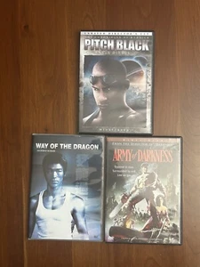DVD 3pk: Chronicles of Riddick Pitch Black, Way of The Dragon & Army of Darkness - Picture 1 of 9