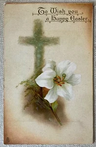 Ostern weiße Blume Raphael Tuck Ostern Serie Nr. E. 104 antike Postkarte - Bild 1 von 5