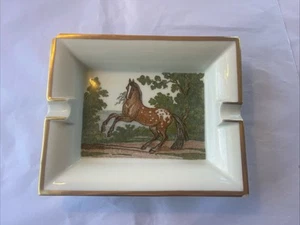 Hermes Paris Pferdemuster Aschenbecher Porzellan ohne Box ~ 3 Chips ~ reparaturbedürftig - Bild 1 von 13