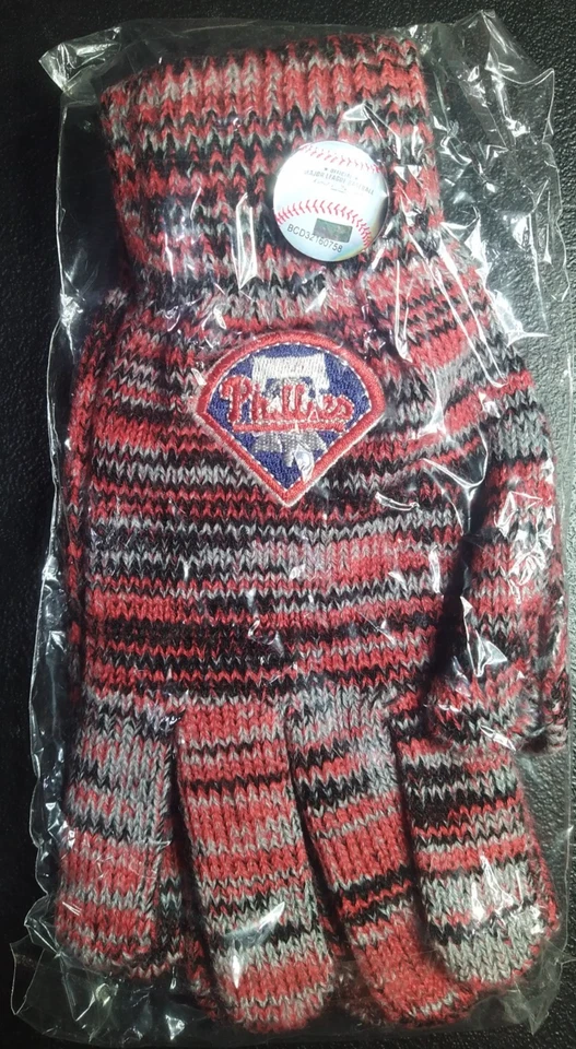 Sportscrate Diamond Crate MLB Baseball Philadelphia Phillies Logo Knit Gloves - Image 1 of 1