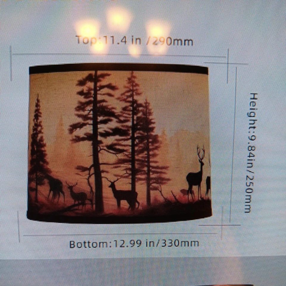 Brown Deer Printed Large Drum Lamp Shades set of 2. Easy 11.4x13x10in Dear