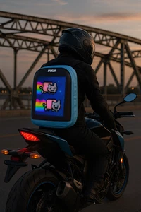 LED Rucksack Spectra HD, 96×128 Blau, App-Steuerung, Wasserdicht, Schule, Bike! - Bild 1 von 9