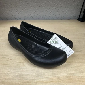 Crocs At Work Women's SZ 8 Black Flats Shoes Dress Casual 205074-001 NWT - Picture 1 of 4