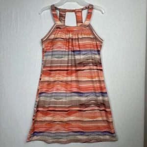 Prana Cantine Neckholder Kleid orange gestreift SMALL Stretch Granola Mädchen sportlich - Bild 1 von 20