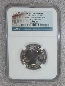 2020-W V75 WWII Privy Weir Farm National Part Quarter NGC MS65 (023) - Picture 1 of 2
