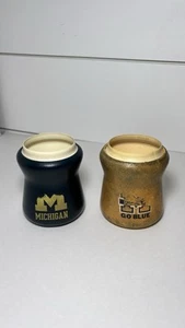 VINTAGE Set of 2 Michigan Wolverines U of M Tuffoams Koozie Beer Can GO BLUE - Picture 1 of 16
