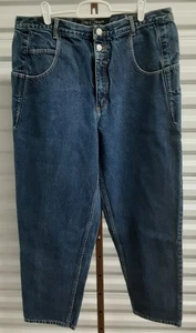 Vintage Guess Pascal 075 Loose Fit Tapered Leg Jeans 35x30 - Picture 1 of 7