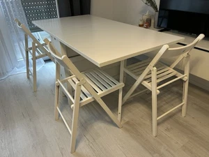 IKEA Norden Tisch - Weiß + 3 Stühle - Bild 1 von 7