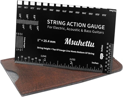 String Action Gauge Ruler, Upgraded Guitar String Height Gauge with Inch & Metri - Image 1 of 4