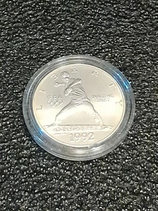 1992-D US MINT GEDENKMÜNZE "Nolan Ryan" Olympia Silber Dollar Stempelglanz - Bild 1 von 2