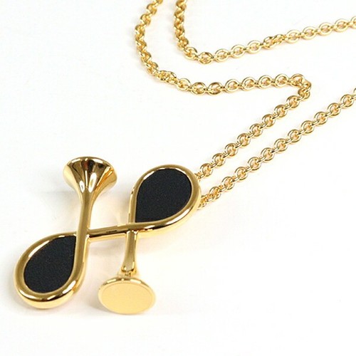 HERMÈS Collana Hermes Cor H Metallo Gp Oro Giallo 39Cm Ciondolo Voe Swift