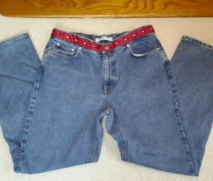 Vintage Tommy Hilfiger womens high waisted mom jeans flag waistband size 12 - Picture 1 of 4