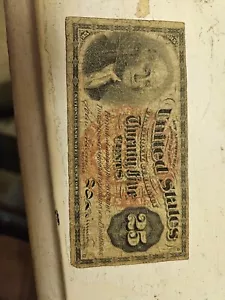 1863 US Fractional Currency George Washington 25 Cents National Bank Of New York - Picture 1 of 13