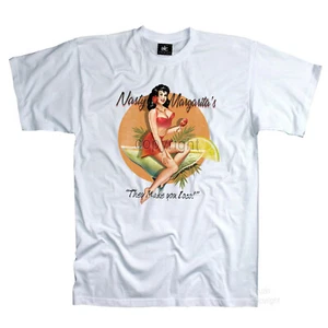 Tiki Pin-Up T-Shirt Rockabilly 50s Pinup Girl Beach cocktail party *1128 weiss - Bild 1 von 2