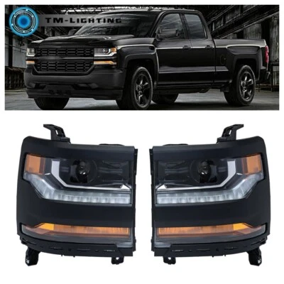 For Chevy Silverado 1500 2016 2017 2018 HID w/LED DRL Headlight Assy Right&Left - Image 1 of 4