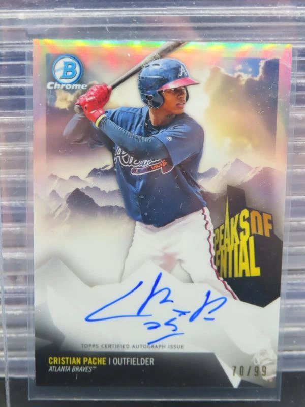 2018 Bowman Chrome Cristian Pache Peaks of Potential Autograph Auto #70/99
