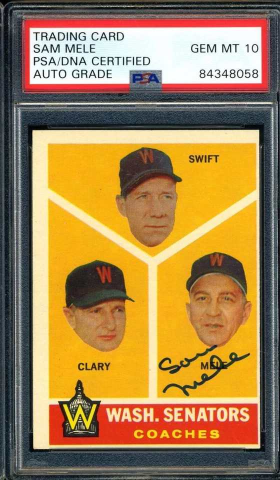 Sam Mele PSA DNA Gem Mint 10 Signed 1960 Topps Autograph - Image 1 of 1