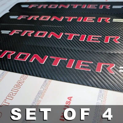 4 Piezas ROJO Tira de Umbral de Coche Placa de Puerta Alféizar Cubierta Desgaste Pegatina NISSAN FRONTIER Foto 1 de 4