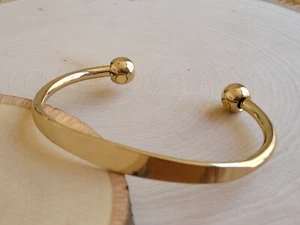 Pure Copper Magnetic Bracelet Gold Plated Arthritis Therapy Heavy Cuff Bracelet - Picture 1 of 5