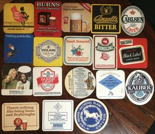Vintage Beer Mats x 18 Guinness, Carling, Lamot, Ansells Bitter, Burns, Kaliber