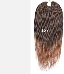 6 x Synthetic Crochet Hair Senegalese 30 Roots Hair Extensions 22Inches, T1B/27