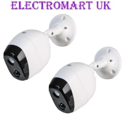 2 X DUMMY CCTV BULLET CAMERA FLASHING LED ADJUSTABLE POSITION INDOOR OUTDOOR - Image 1 of 3