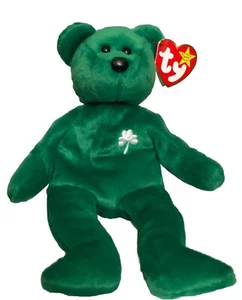 1997 Rare Ty Beanie Baby Erin The Shamrock Bear - New With Original Tags, Errors - Picture 1 of 4