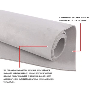 6.67ft x 5ft Gray Suede Automotive Headliner Fabric Upholstery w/Foam Backing - Picture 1 of 12