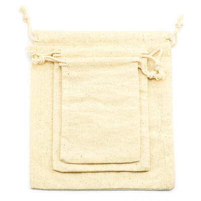 2-50 Stk Baumwolltasche Säckchen Geschenkbeutel Sack blanko Jutebeutel 3 Größen - Bild 1 von 2