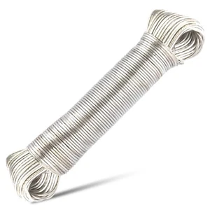 Tendedero 50m núcleo de acero aprox. 3mm extra fuerte camping exterior blanco sin taladrar - Imagen 1 de 8